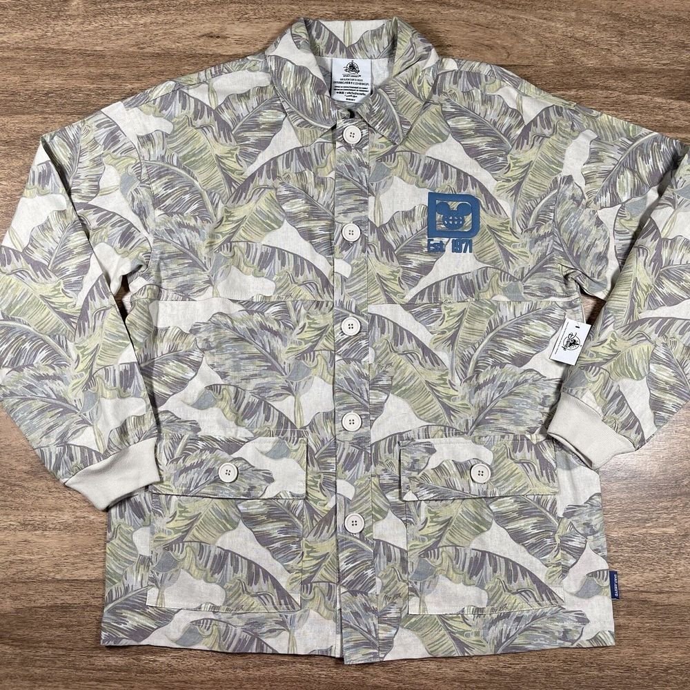 NWT Disney Spirit Jersey Floral Button Front Men's‎ Small Linen Blend LS Shirt